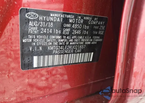 2019 Genesis G70 Prestige from USA, damaged, VIN KMTG34LE2KU021837